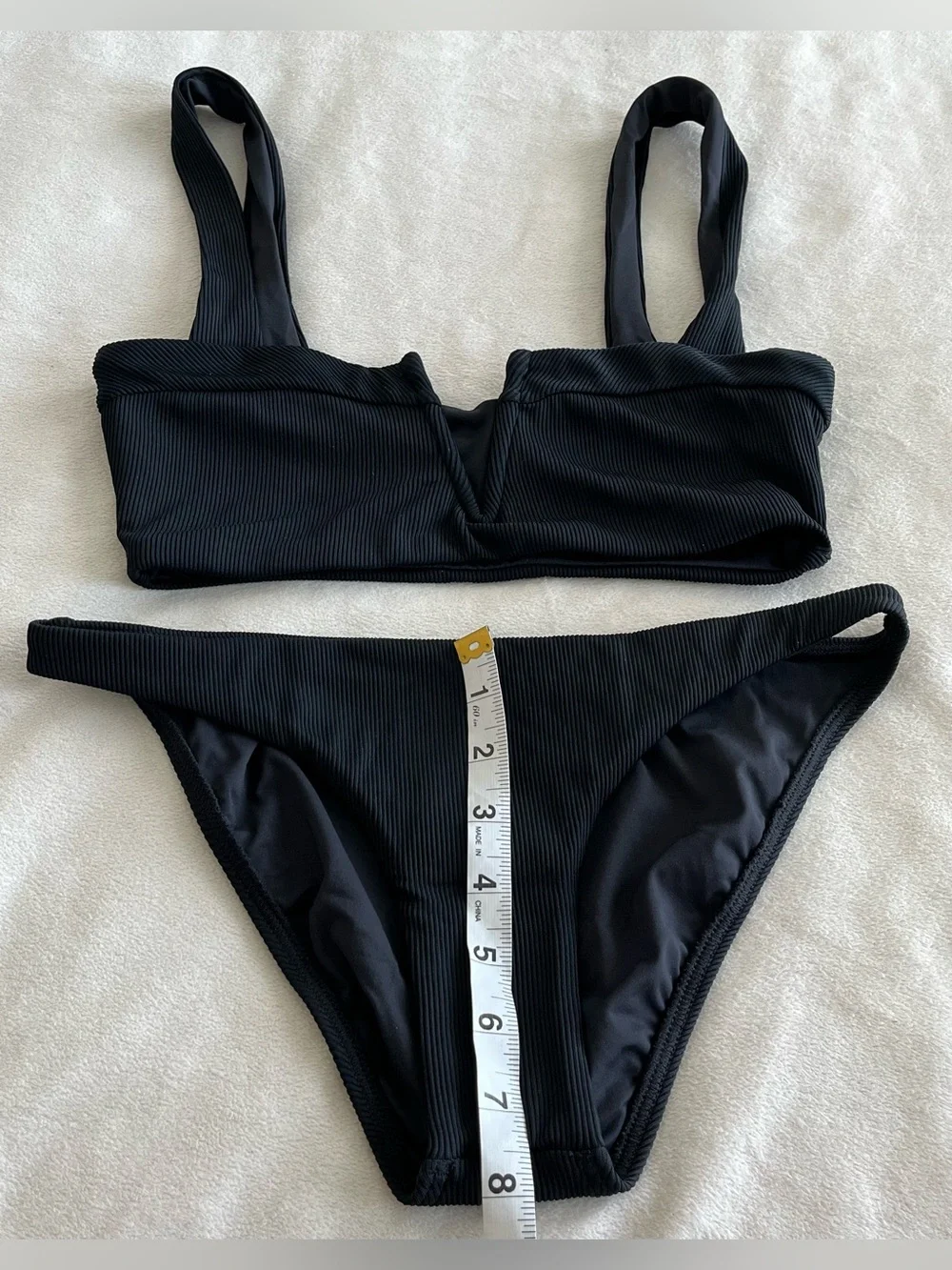 L*Space Ribbed Bikini Set Lee Lee Top & Lennox Classic Bottom Small Black Bikini